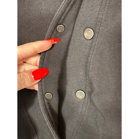 Eileen Fisher Black Asymmetrical Snap Jacket PS Petite - Picture 6 of 6